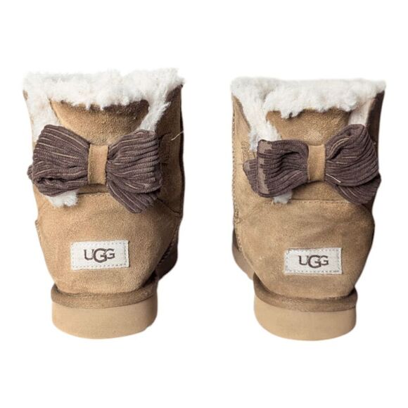 UGG Mini Bailey Bow Corduroy "Chestnut" Winter Boot Size 8 - Picture 5 of 9